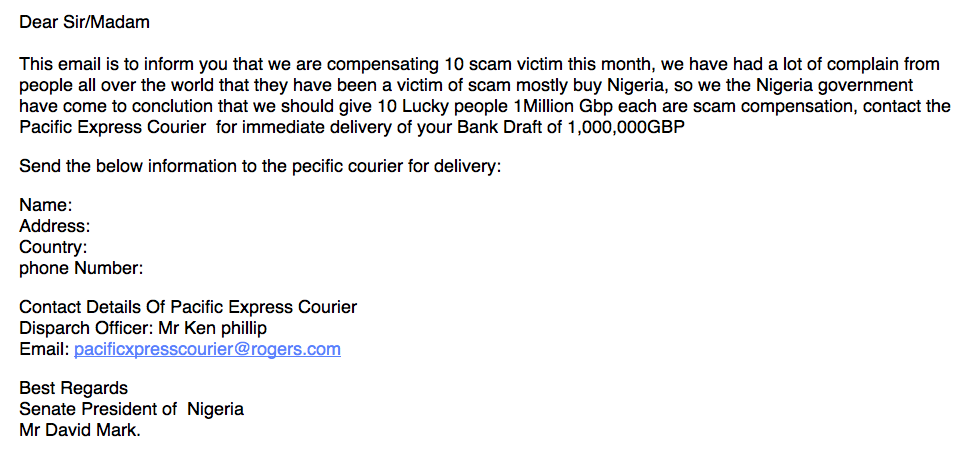 Awesomely stupid phishing attempt